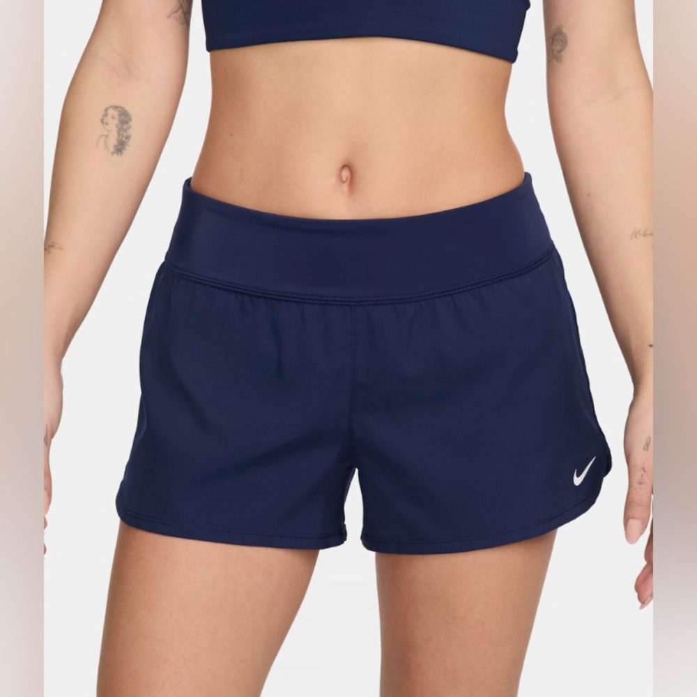 NWT NIKE Womens Solid Element Swim Board Shorts Size M.Midnight Navy